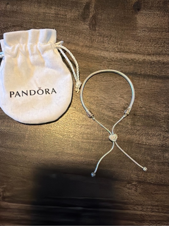 Pandora Jewelry - Pandora Sparkling Heart Adjustable Slider Bracelet Sterling Silver 925 W/Pouch..